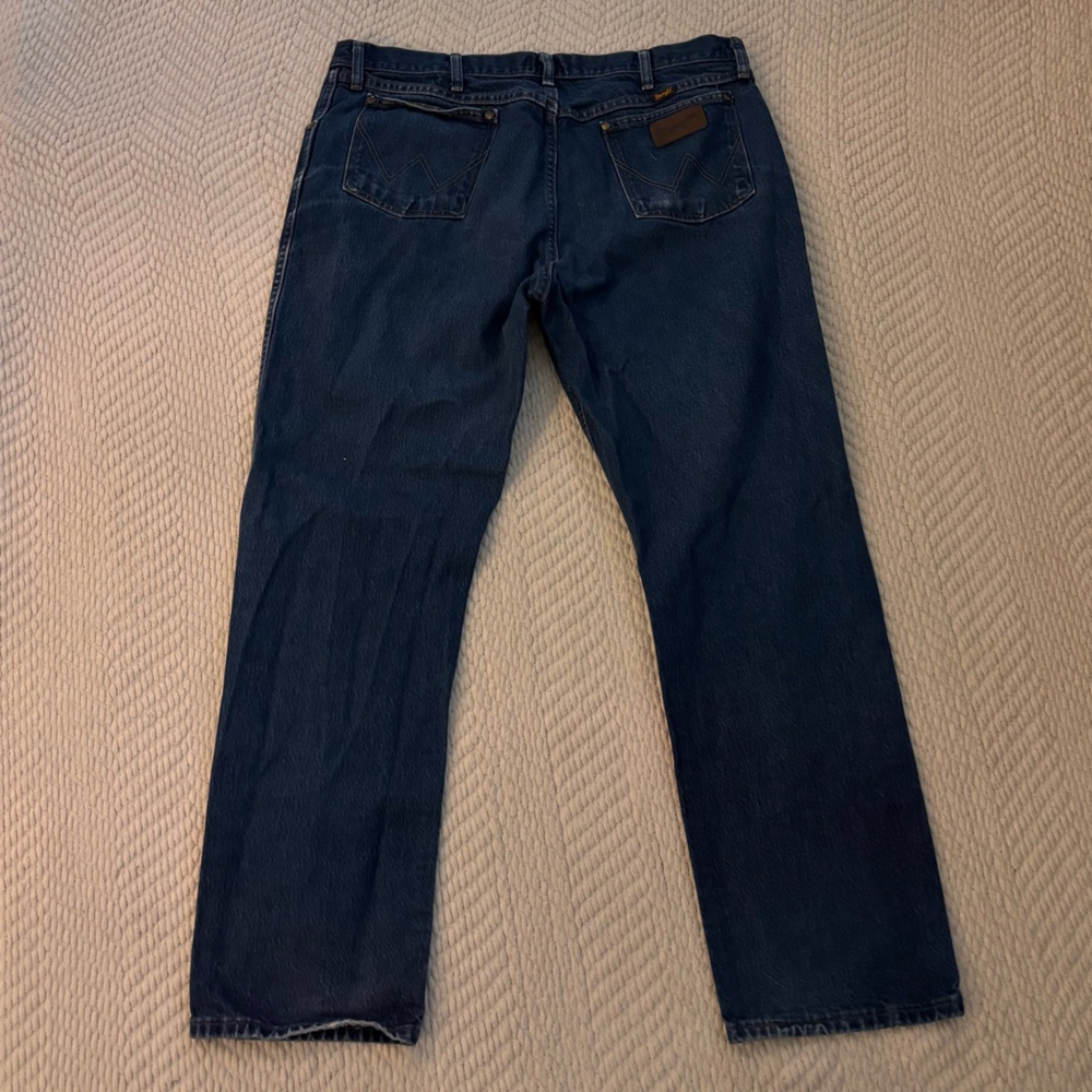 Wrangler Men's Dark Blue Straight Jeans - Picture 4 of 5